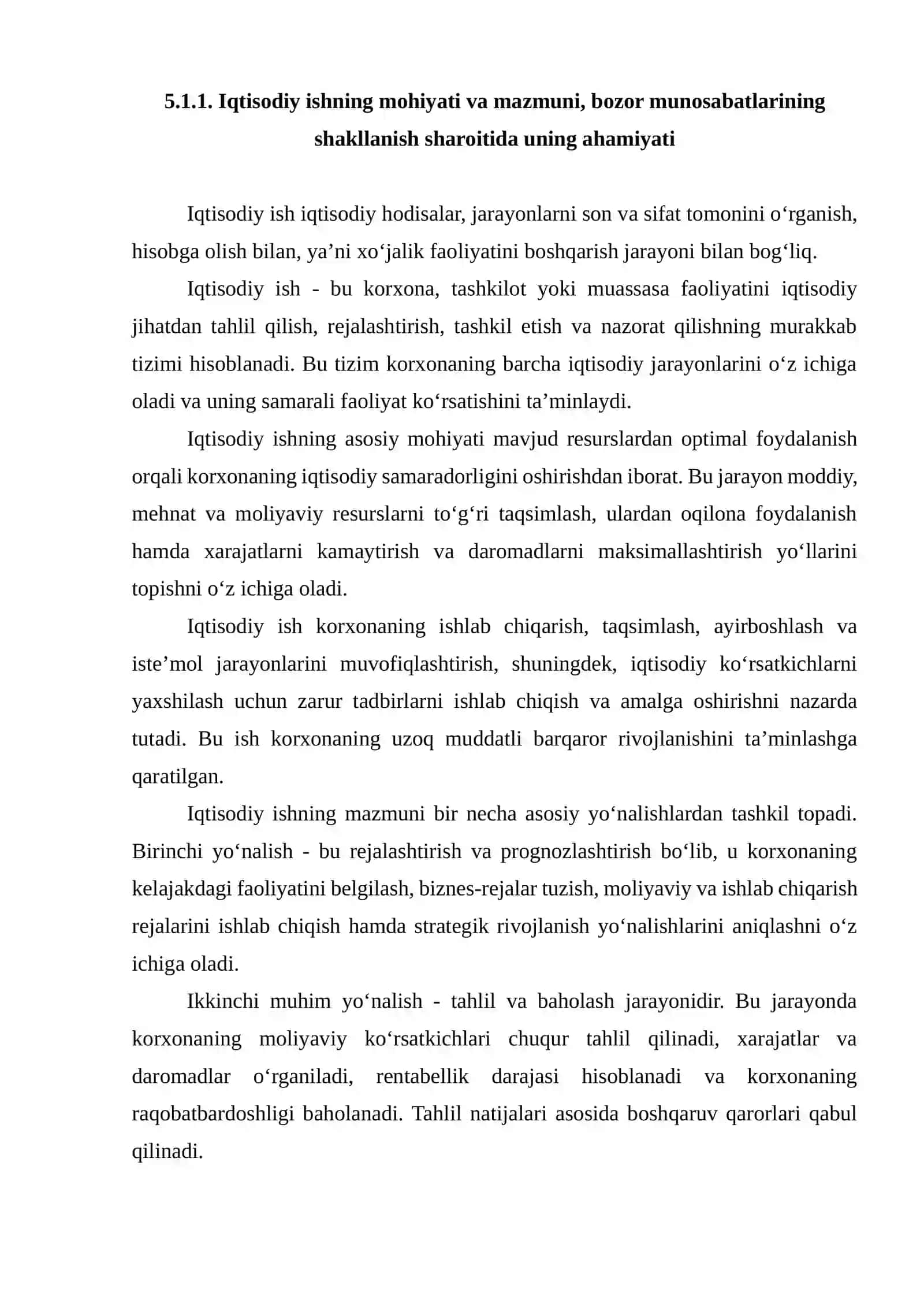 Bozor munosabatlari sharoitida xo‘jalik faoliyatini tahlil qilishning nazariy va amaliy asoslari 2
