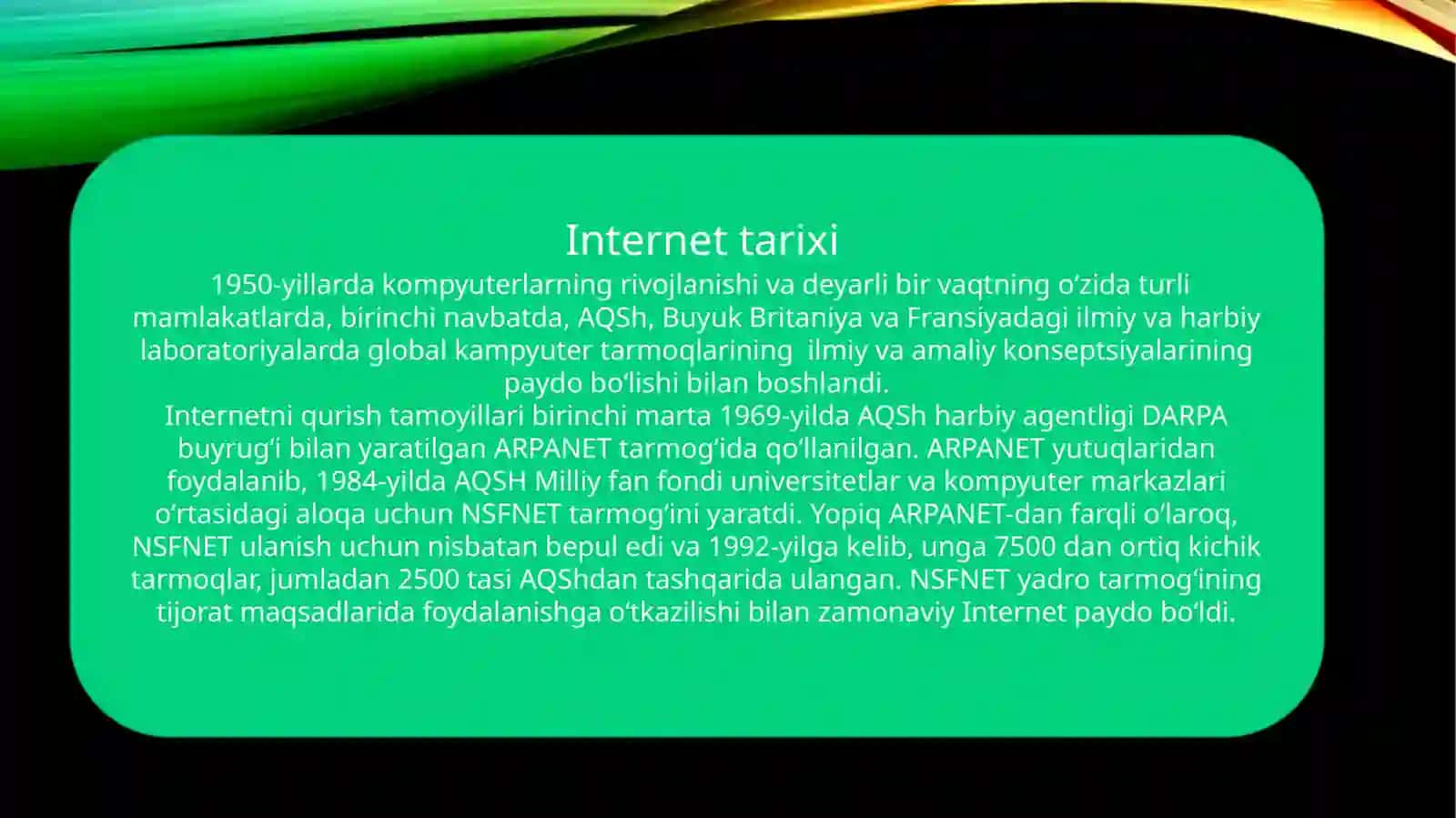 Internettizimi va uning kelib chiqishi tarixi 2