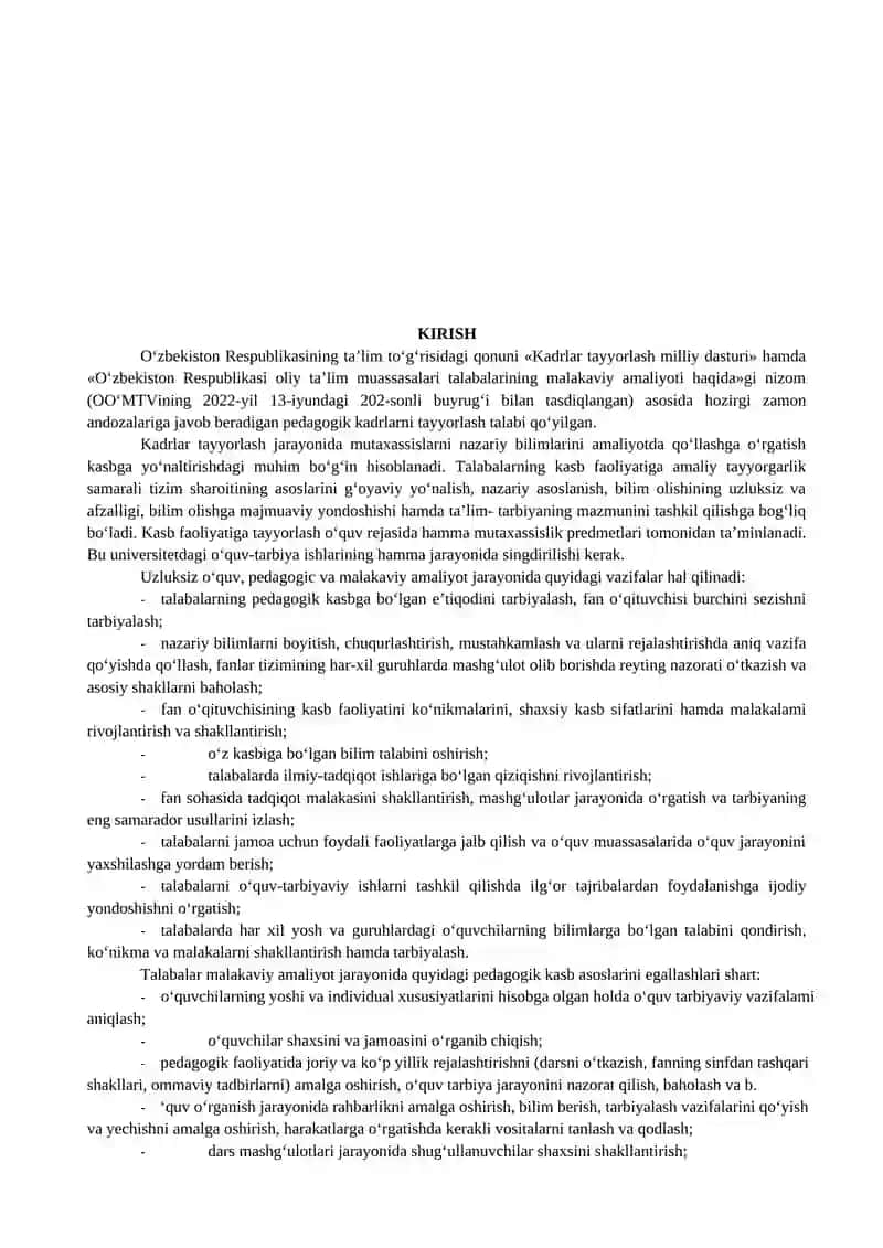 MALAKAVIY AMALIYOTDAN KUNDALIK DAFTAR 2