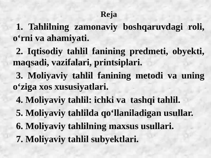 Iqtisodiy tahlilning nazariy asoslari 2