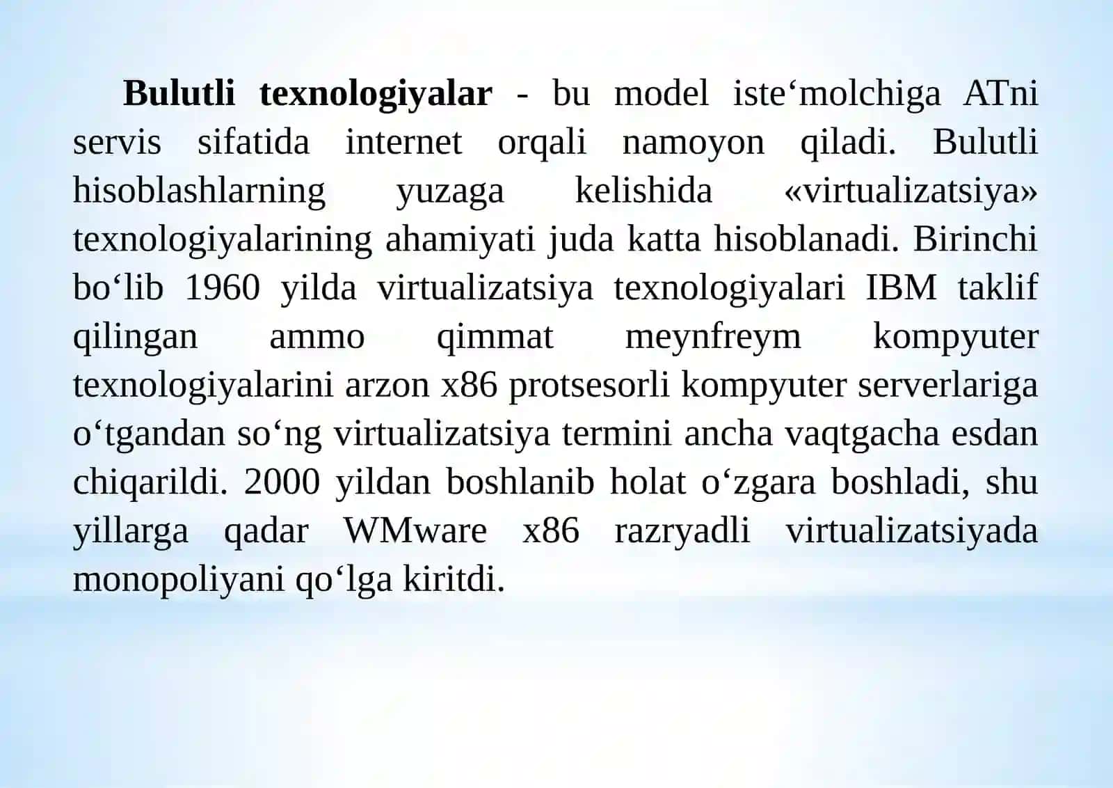 Bulutli texnologiyalarni yuzaga kelish jarayoni 2
