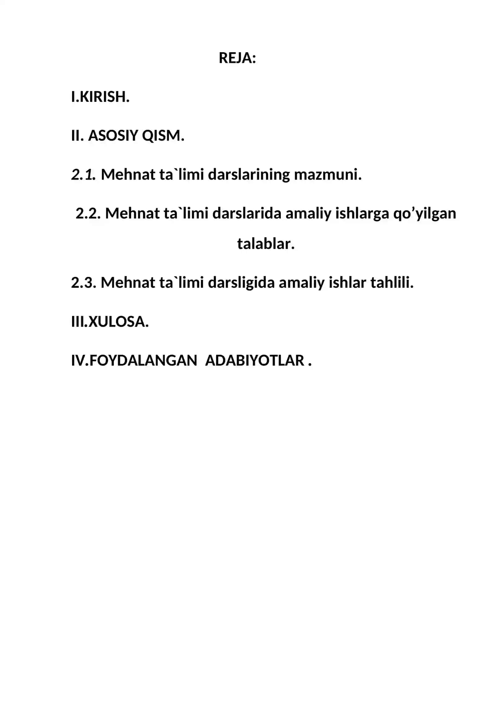 МEHNAT TA’LIMI BO’YICHA AMALIY ISHLARNI TASHKIL ETISH 2
