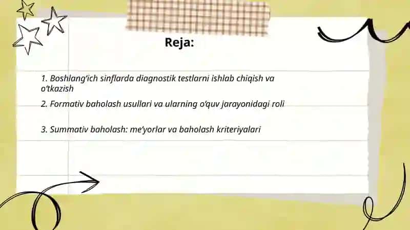 Boshlangʻich taʼlimda oʻquvchilarning bilim koʻnikma va malakalarini tashxis etish 2