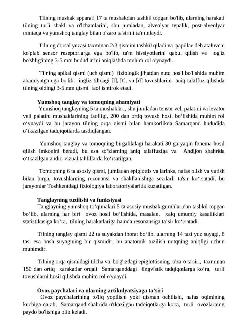 Nutq artikulyasion bo‘limining anatomo-fiziologik faoliyati 2