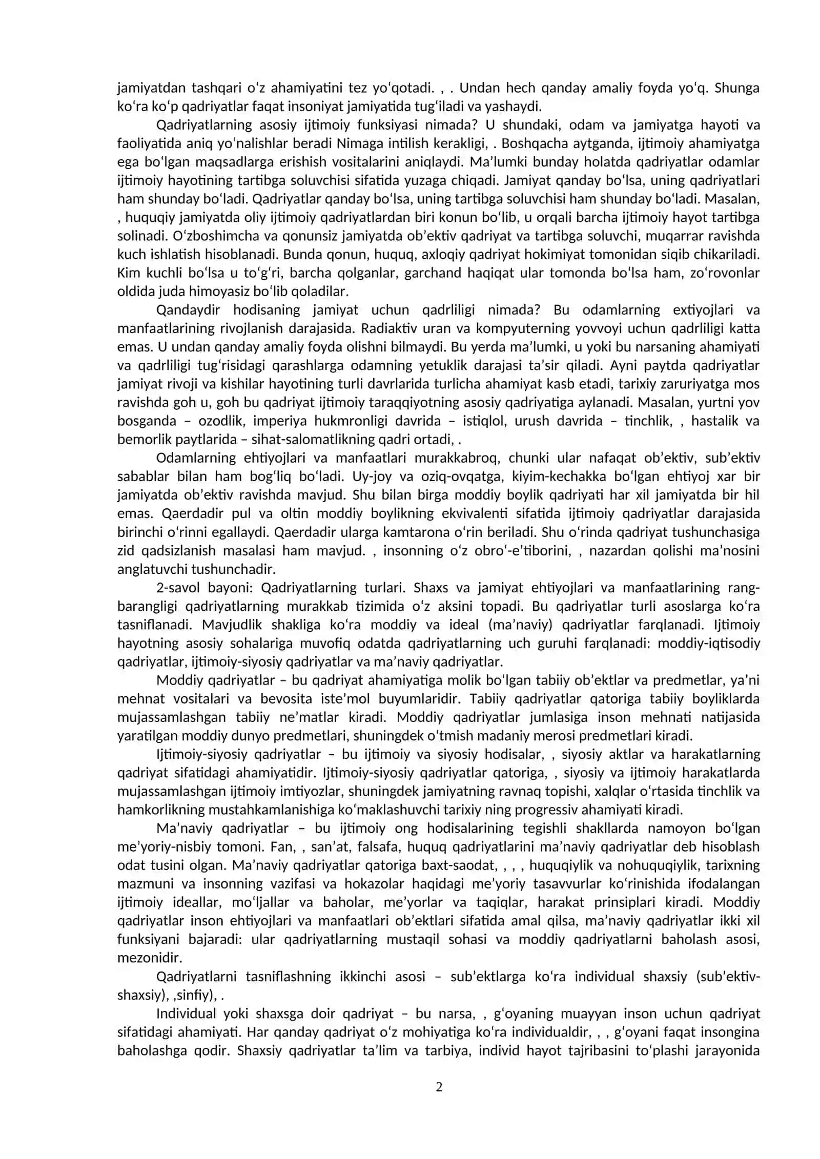 Qadriyatlar falsafasi (Aksiologiya) 2