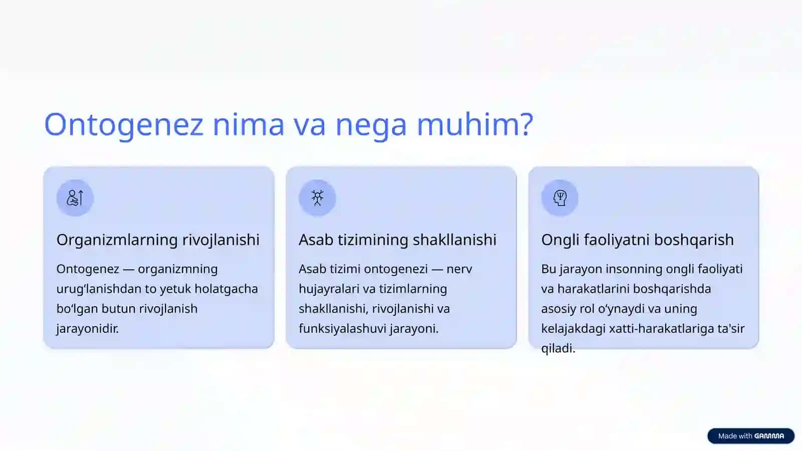 Asab Tizimining Ontogenezi: Rivojlanish Yoʻli va Tuzilishi 2
