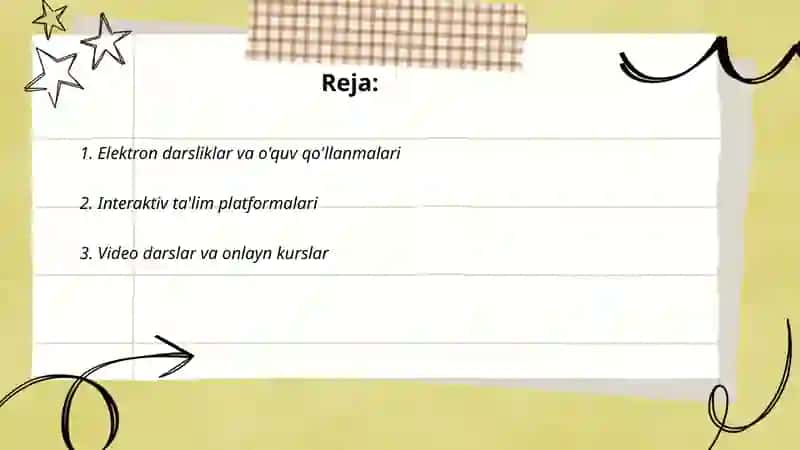 Ta'lim bóyicha elektron resurslar 2