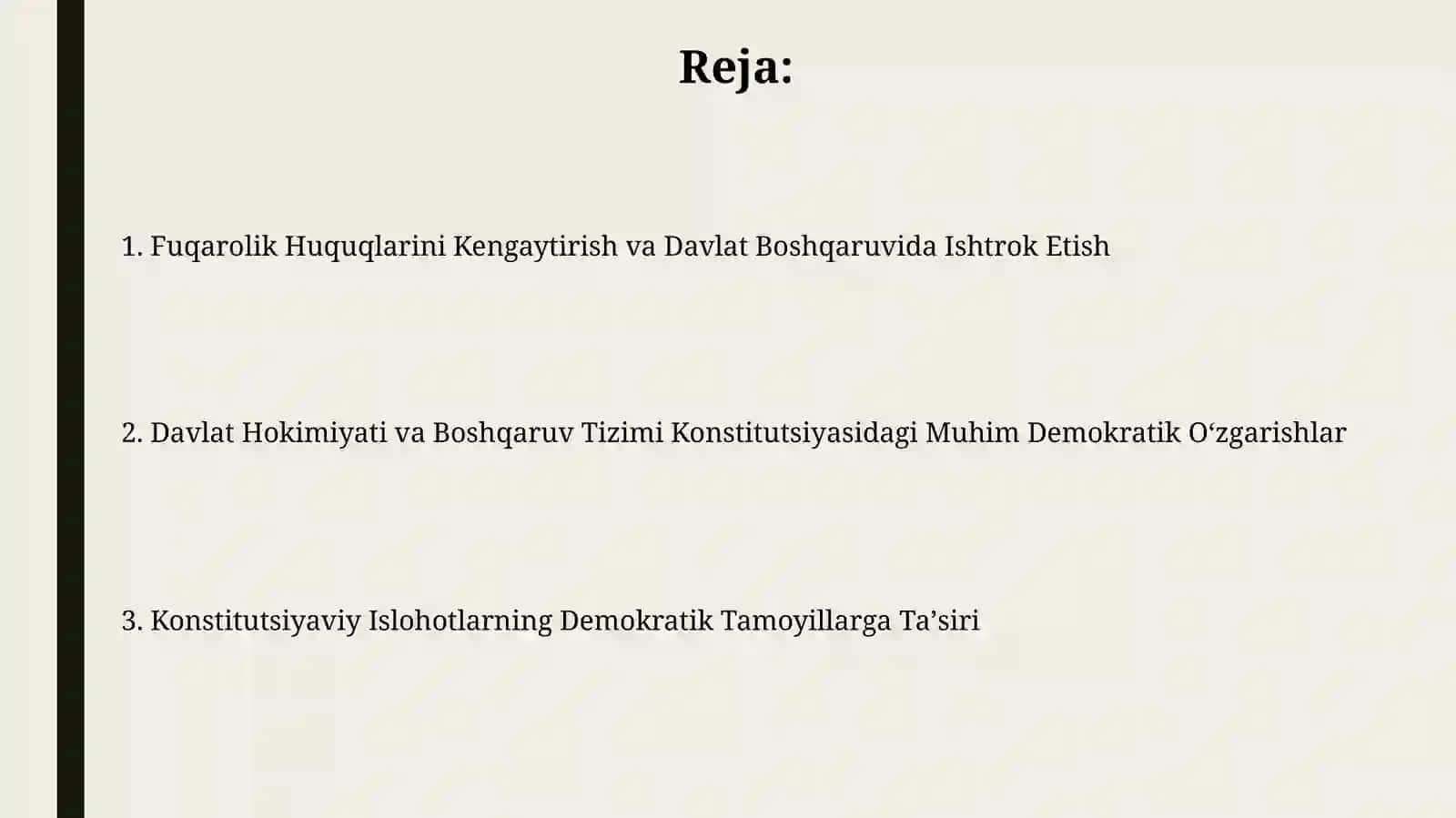 Konstitutsiyada davlat hokimiyati va boshqaruvi tizimiga oid muhim demokratik oʻzgarishlar 2