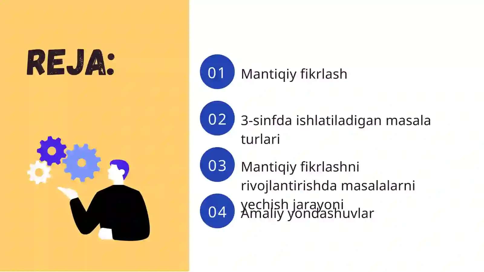 Mantiqiy fikrlashga oid masalalar ustida ishlash 2