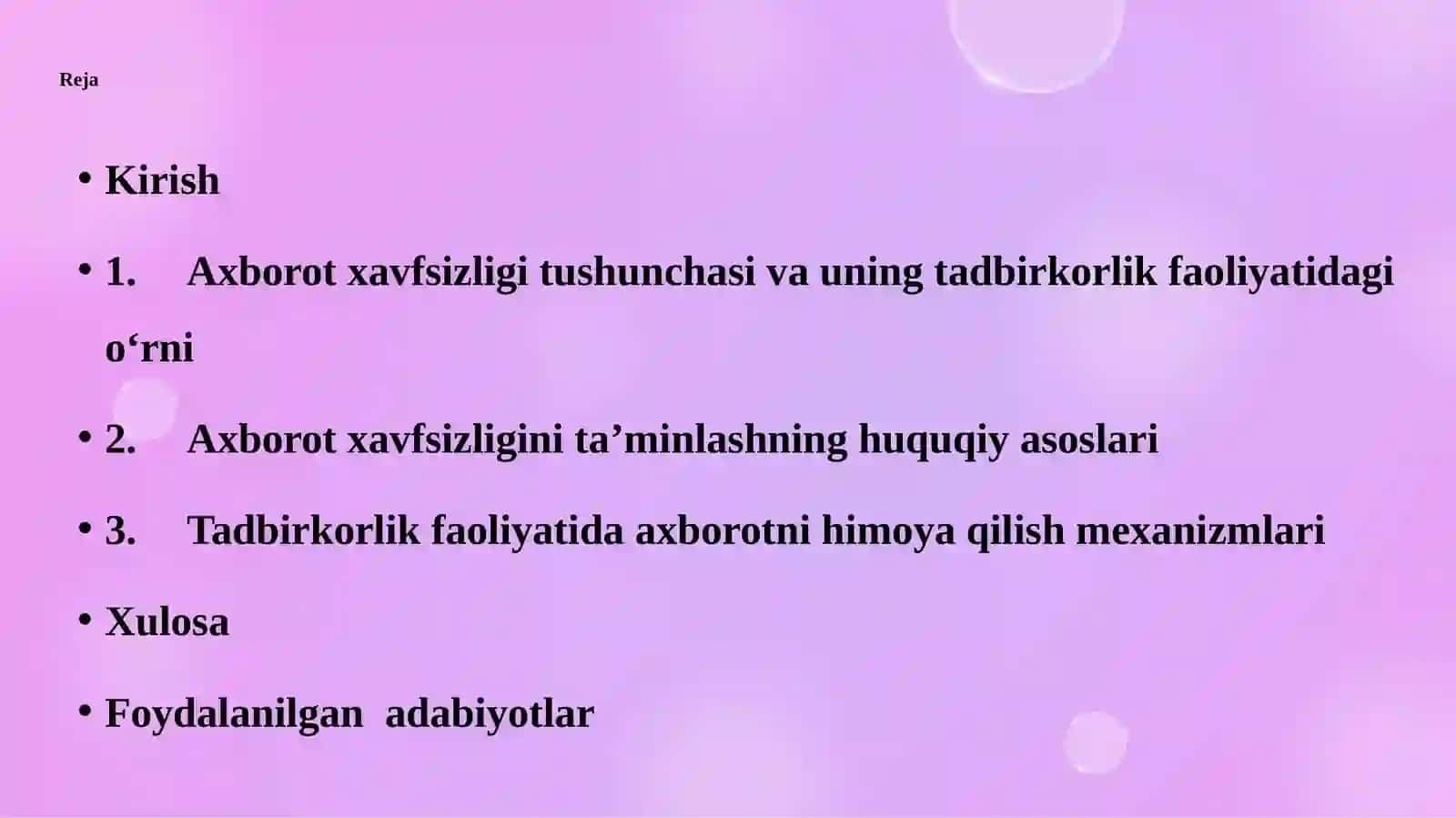 Tadbirkorlik faoliyati da axborot xavfsizligini ta’minlashning huquqiy masalalari 2