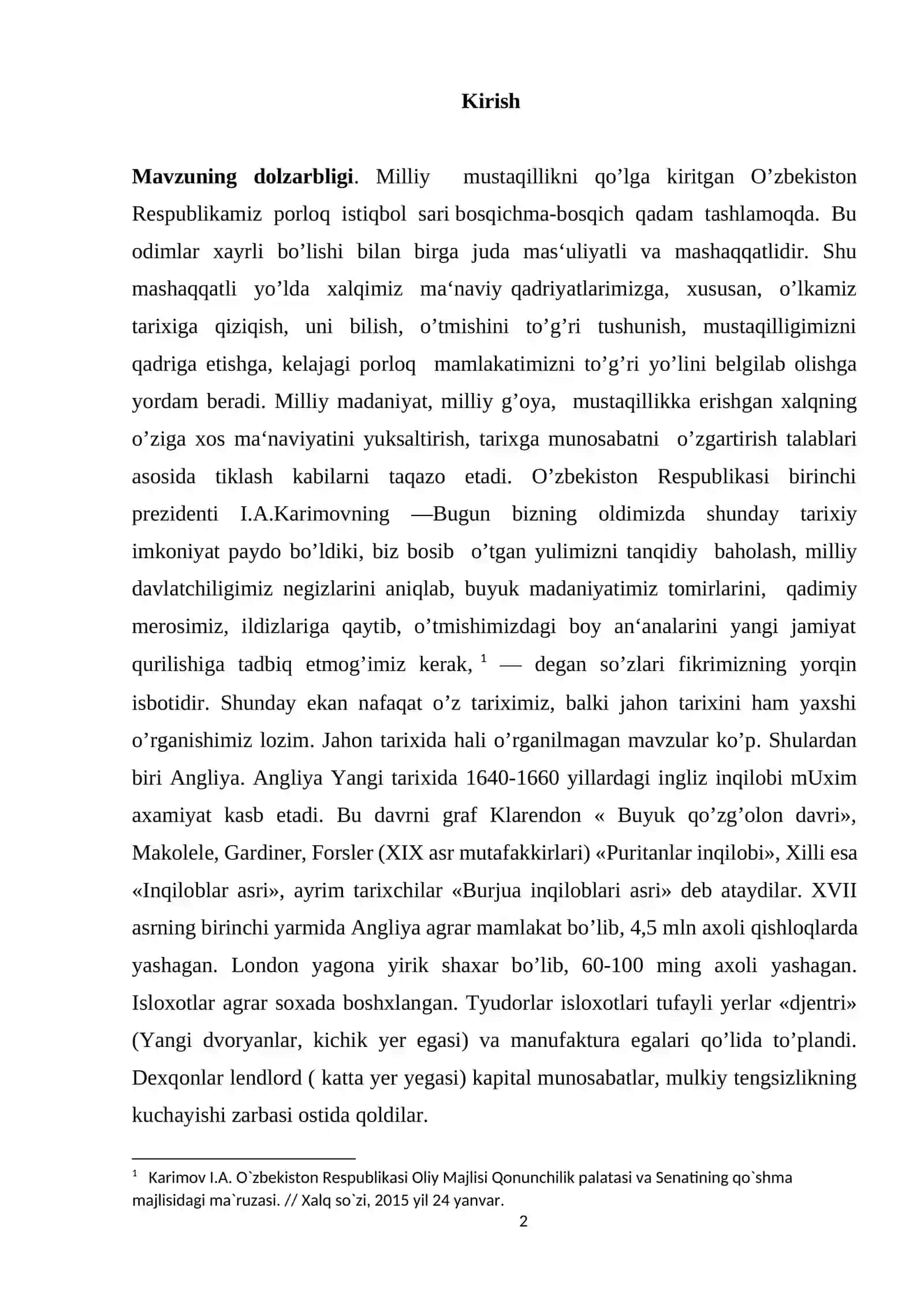 XVIII asrning birinchi yarmida Angliyaning ijtimoiy-iqtisodiy va siyosiy rivojlanishi 2