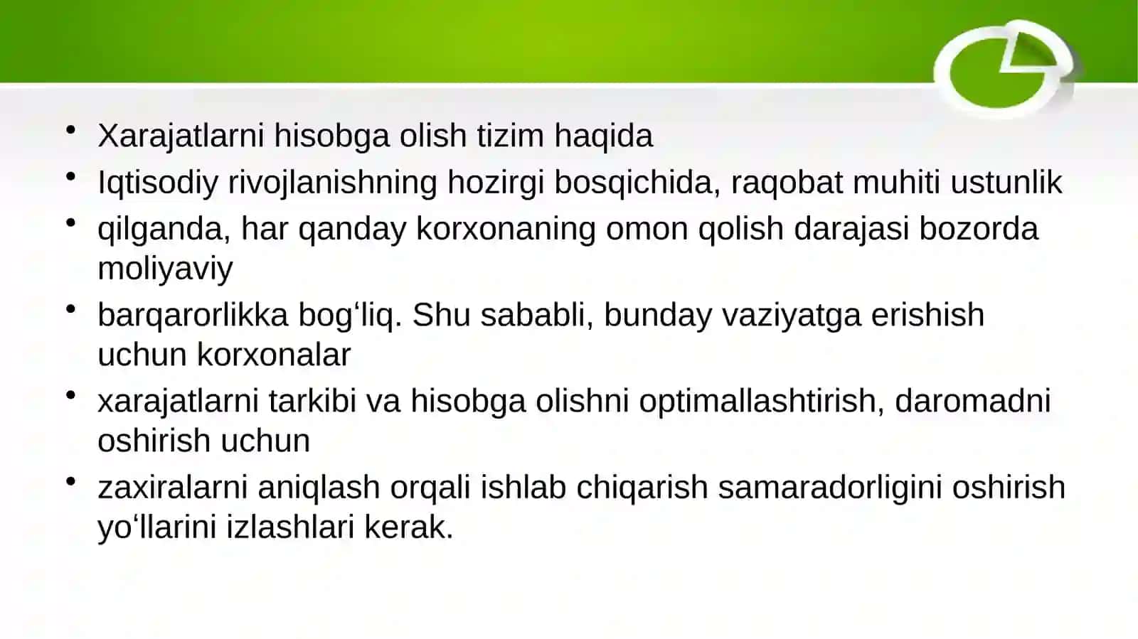 Oqilona xarajatlar strategiyasi 2