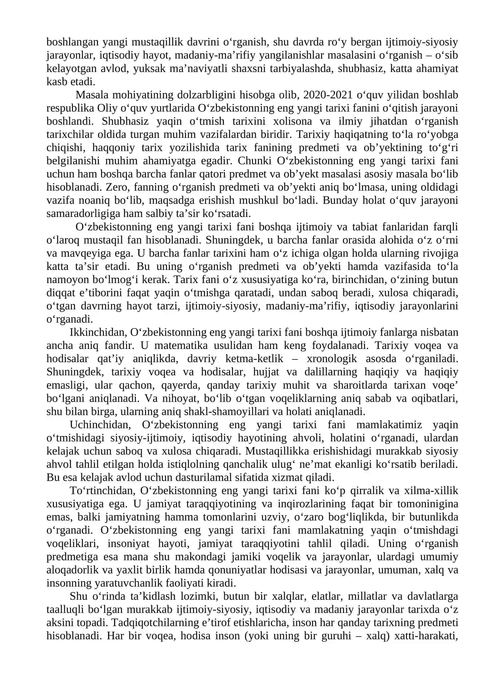 Oʻzbekistonning eng yangi tarixi 2