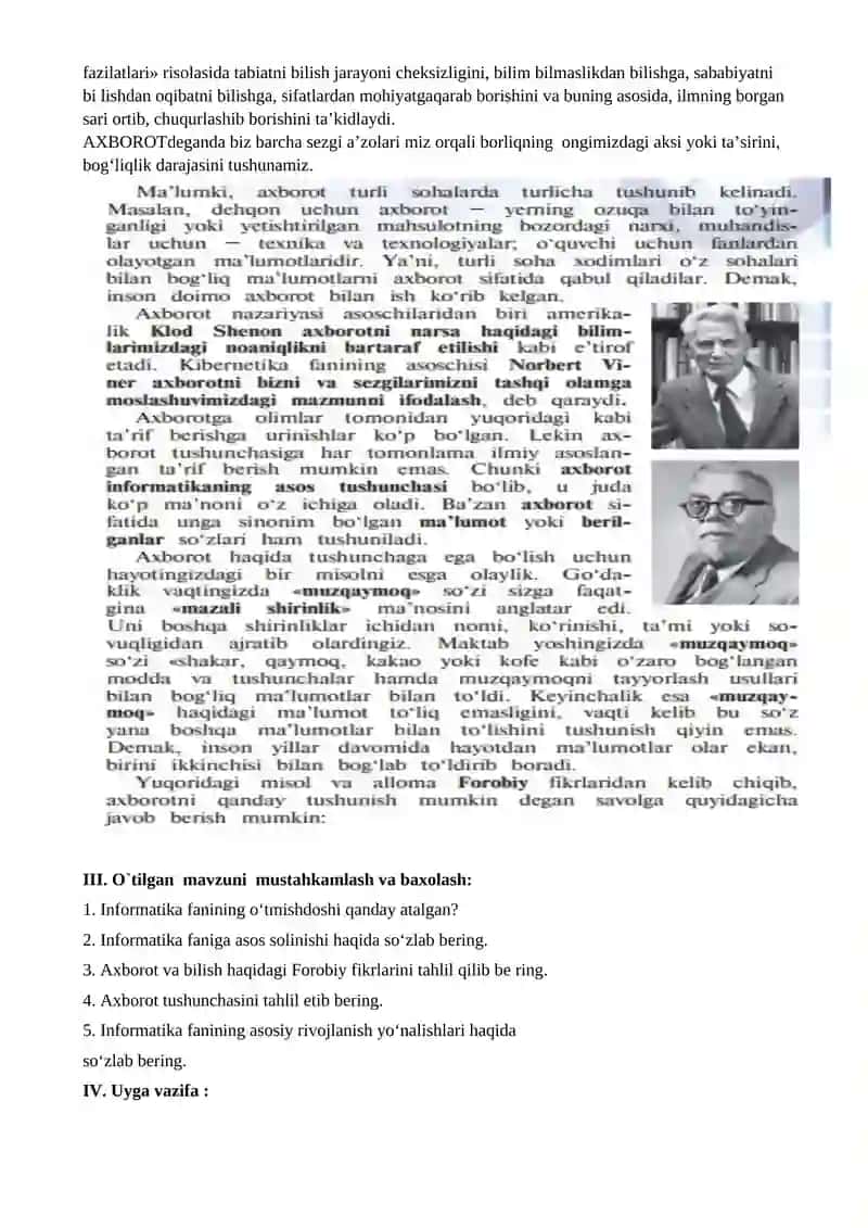 AXBOROT TUSHUNCHASI VA BILISH HAQIDA 2