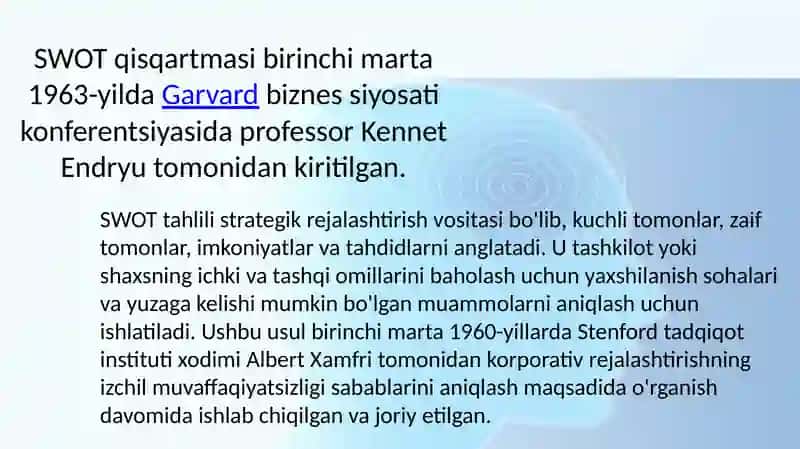 SWOT tahlili 2
