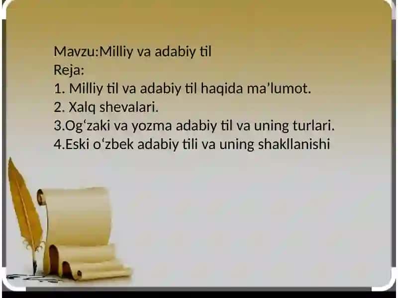 Milliy va adabiy til 2