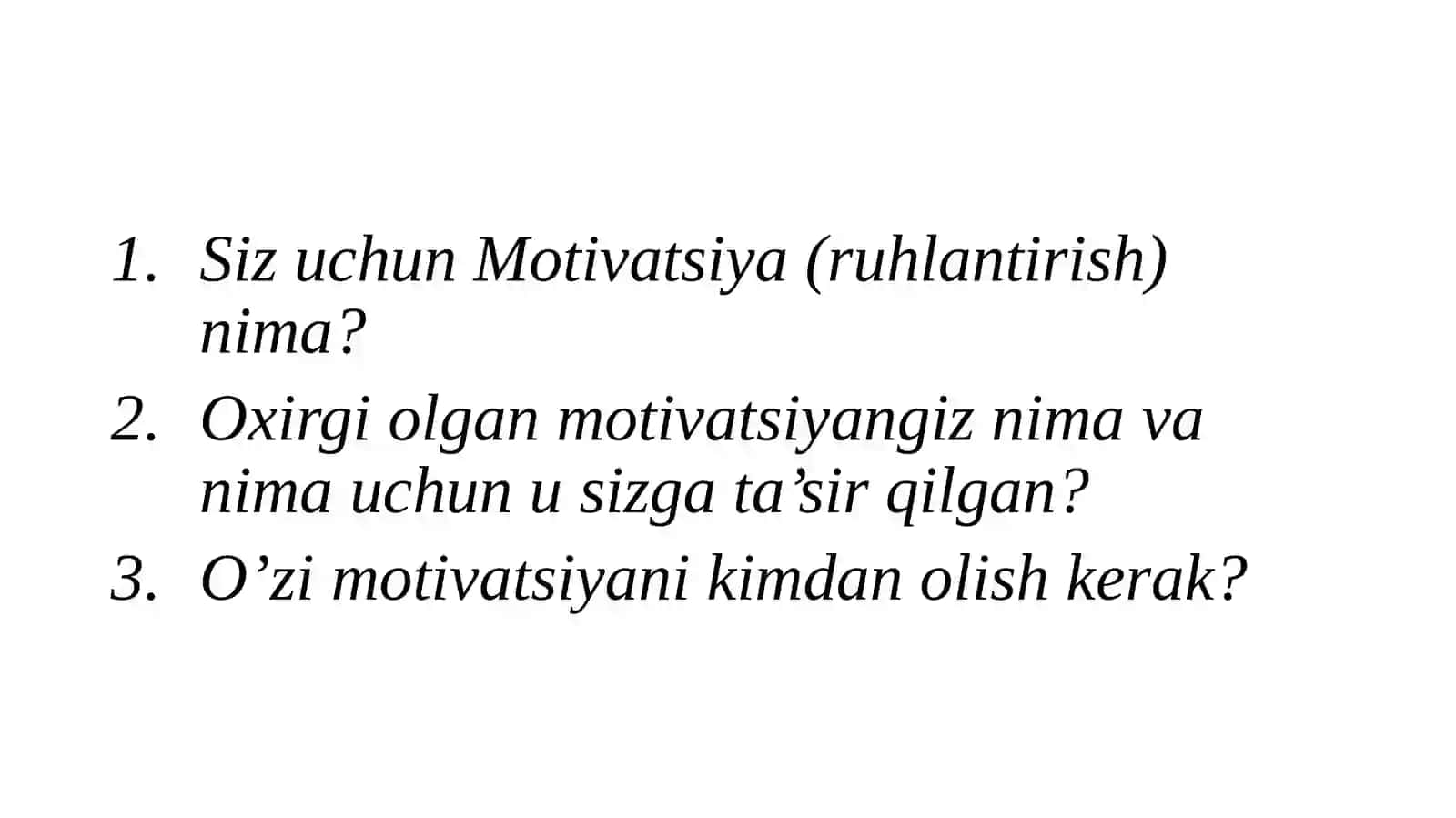 MOTIVATSIYA - MENEJMENT FUNKSIYASI SIFATIDA 2
