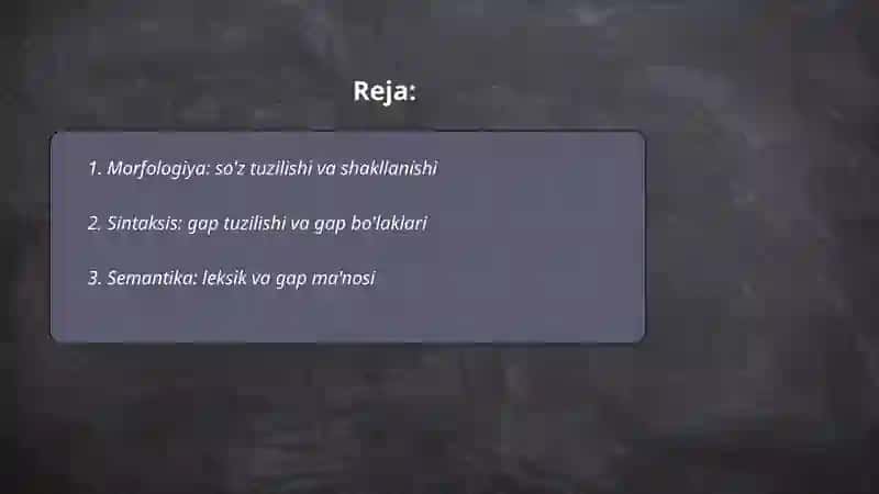 Morfologiya: so'z tuzilishi va shakllanishi 2