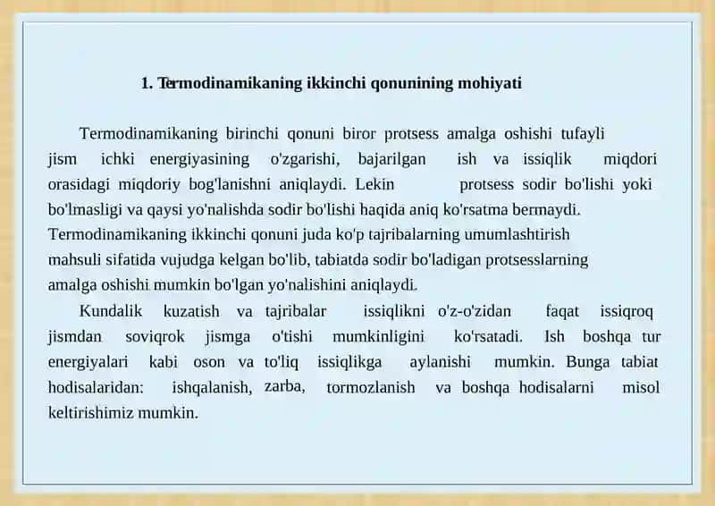 TERMODINAMIKANINGIKKINCHIQONUNI 2