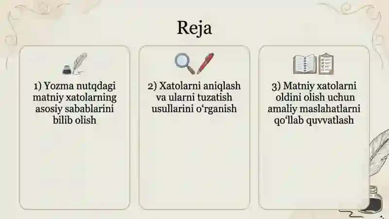 Yozma nutqdagi matniy xatolar ustida ishlash 2