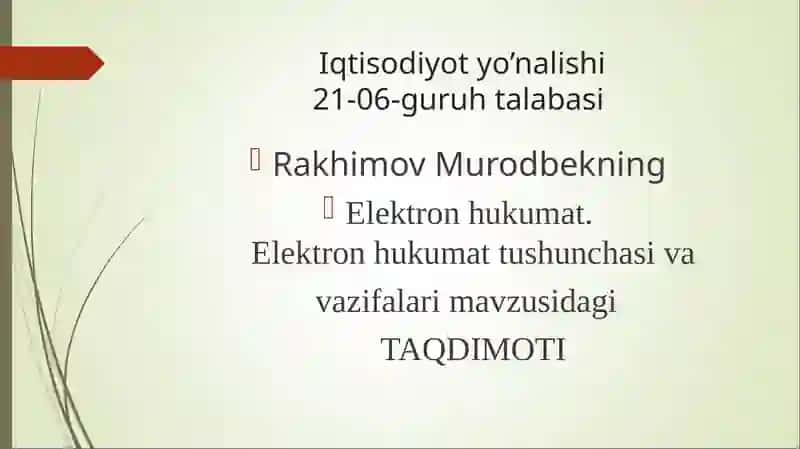Elektron hukumat.Elektron hukumat tushunchasi va vazifalari 2