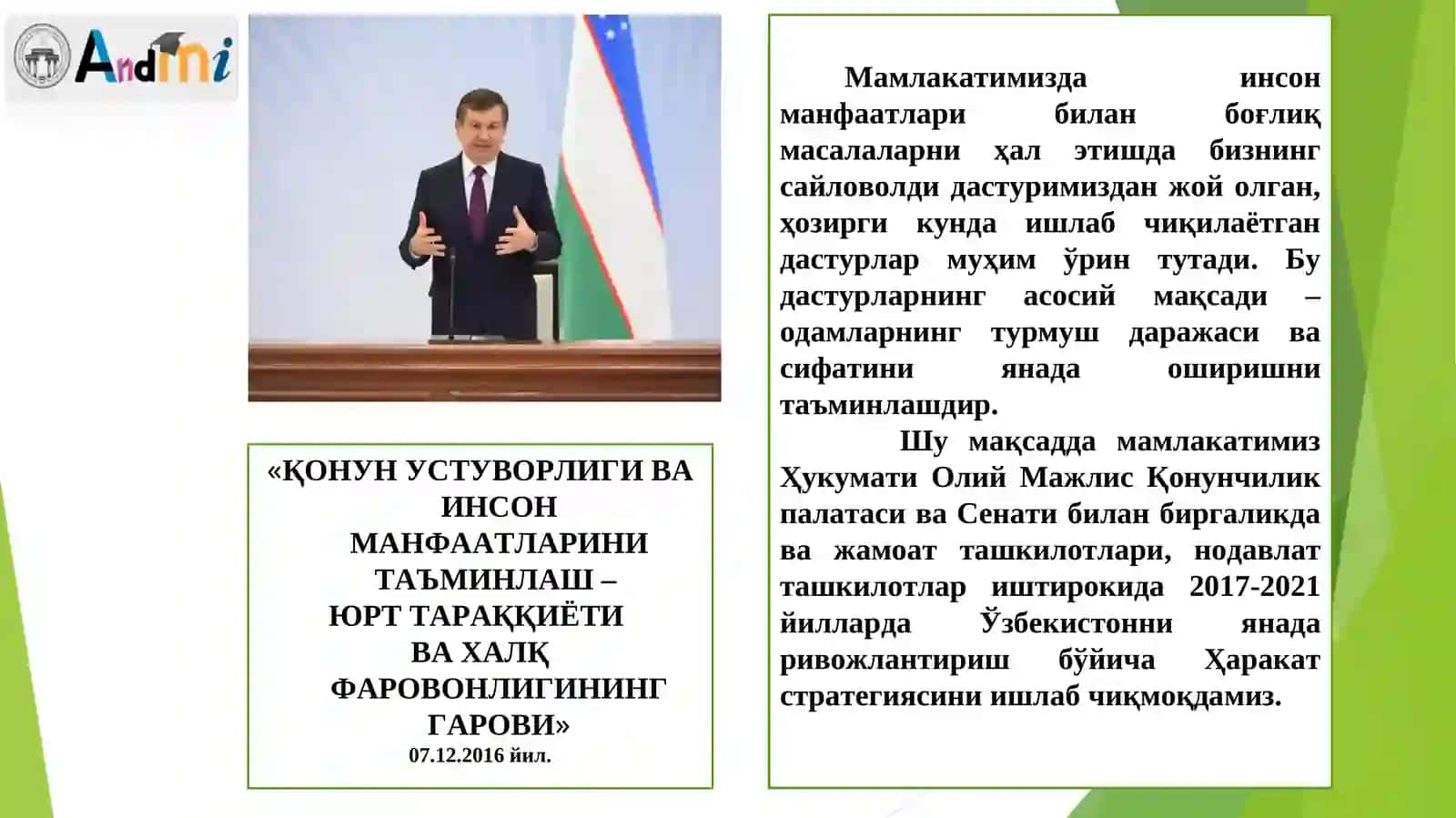 HARAKATLAR STRATEGIYASI -O‘ZBEKISTON MILLIY TARAQQIYOTI YANGI BOSQICHINING ASOSI 2