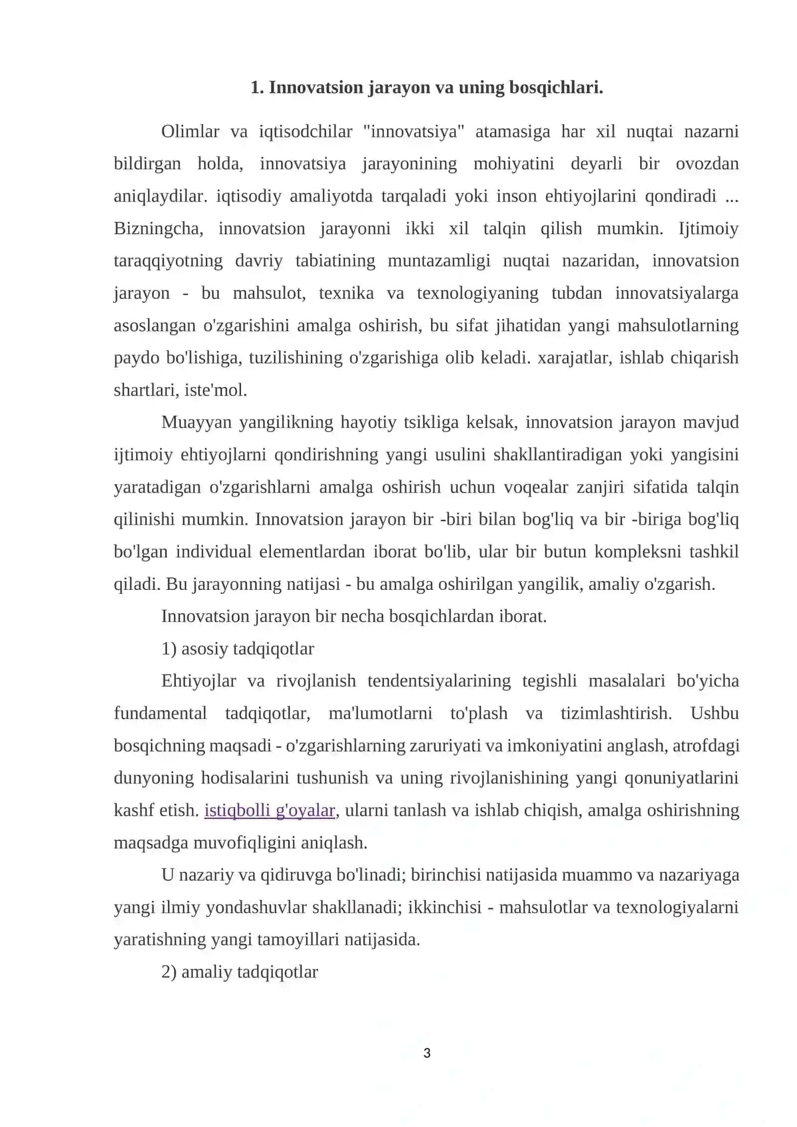 Innovatsion g’oyalar va texnologiyarni jamiyat hayotiga izchil tadbiq etish 2