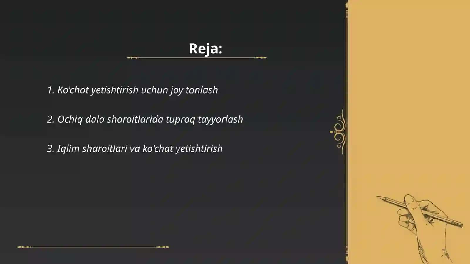 Ochiq dala sharoitida kochat yetishtirishning nazariy asoslari 2