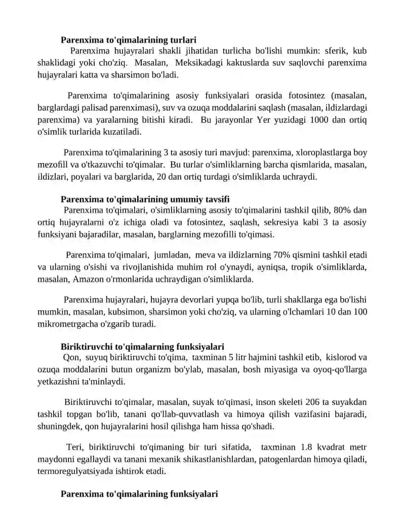 Perenximatoz va kovak aʼzolari 2