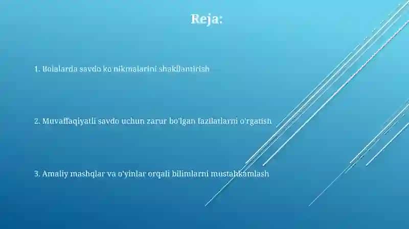 Bolalarning savdoga oʻrgatish jarayoniga tayyorgarligini oʻrgatish 2