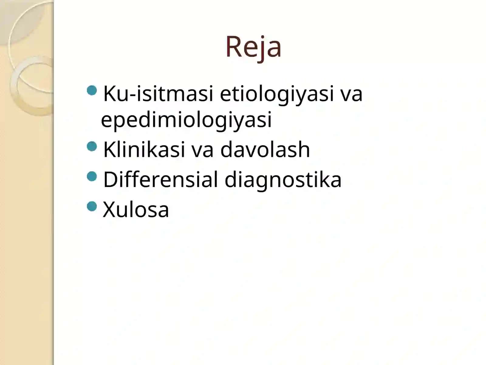 Ku-isitmasi etiologiyasi, epidemiologiyasi, patogenezi, diagnostikasi va tashxislash 2