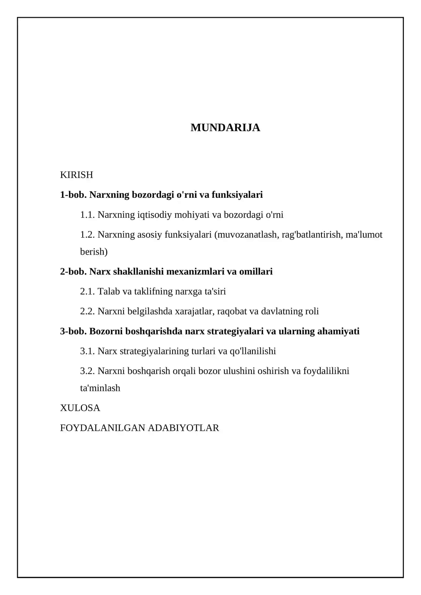 Bozorni boshqarishda narxning ahamiyati 2