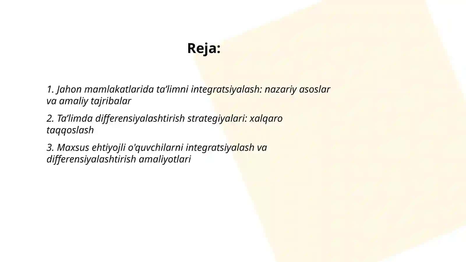 Jahon mamlakatlarida ta’lim Integratsiyalash va Differensiyalashtirish muammolari hamda kasbga yo’naltirish masalalari 2
