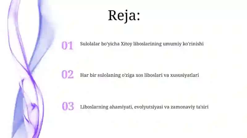 Xitoy kostyumini davrlar bo'yicha o'rganish 2