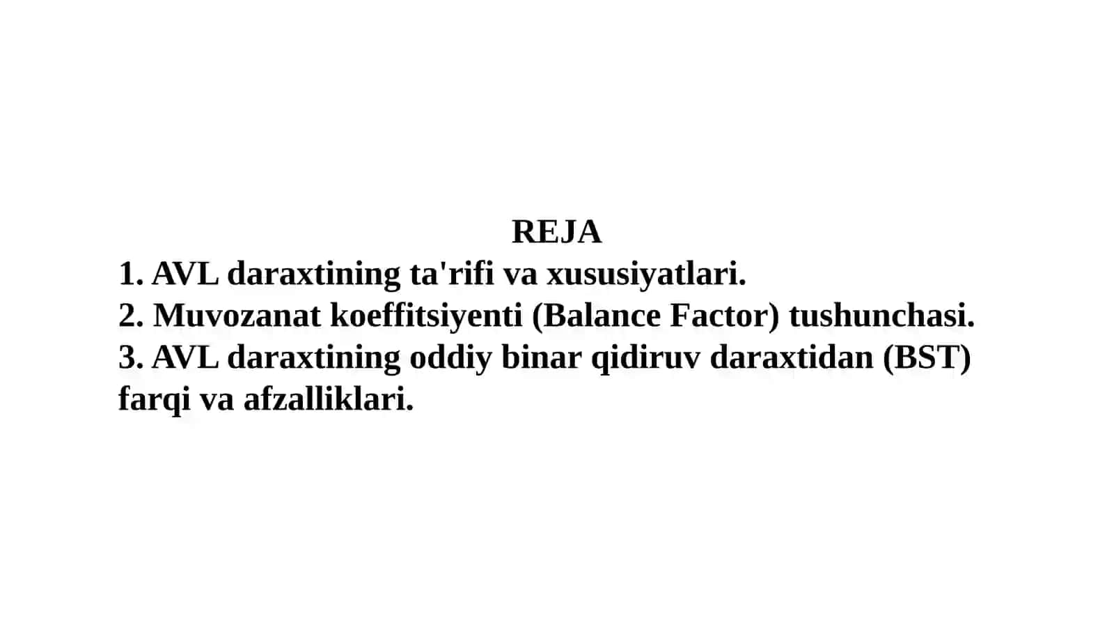 AVL daraxti va uning asosiy amallari 2