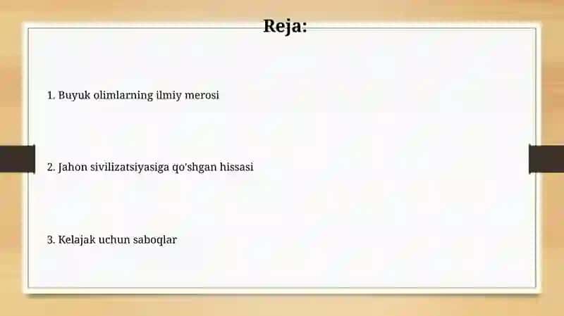 Buyuk allomalarning jahaon sivilizatsiyasiga qo’shgan hissasi 2