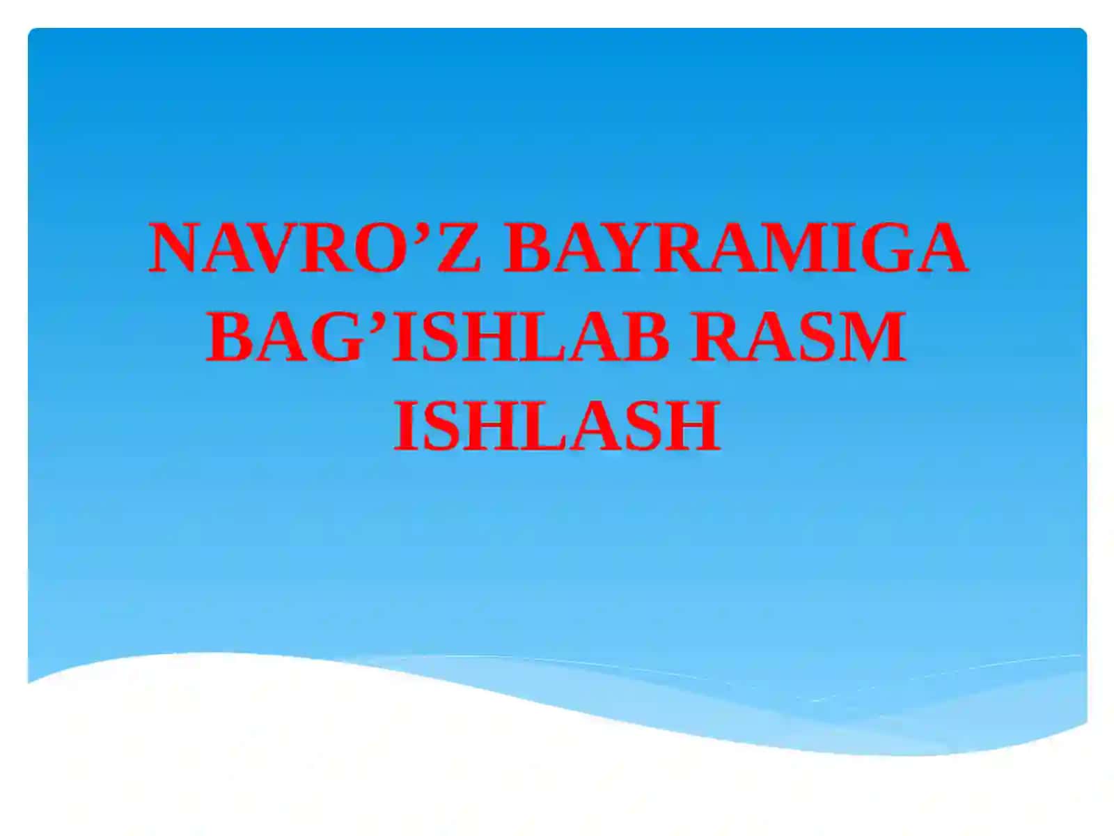 NAVRO’Z BAYRAMI MAVZUSIDAGI RASM TASVIRIY SAN’ATNING MAISHIY JANRIGA MANSUB 2