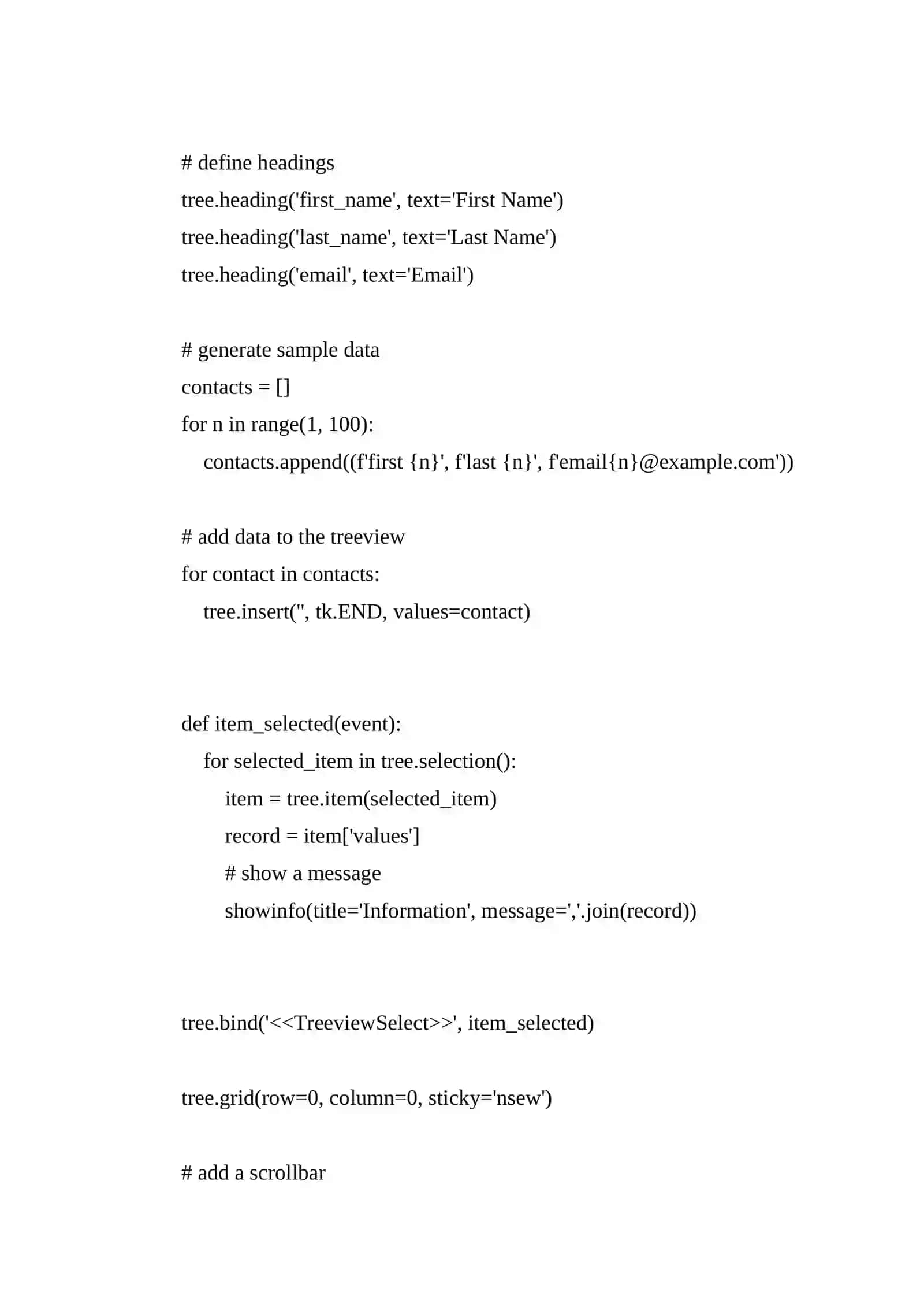 Tkinter Treeview 2