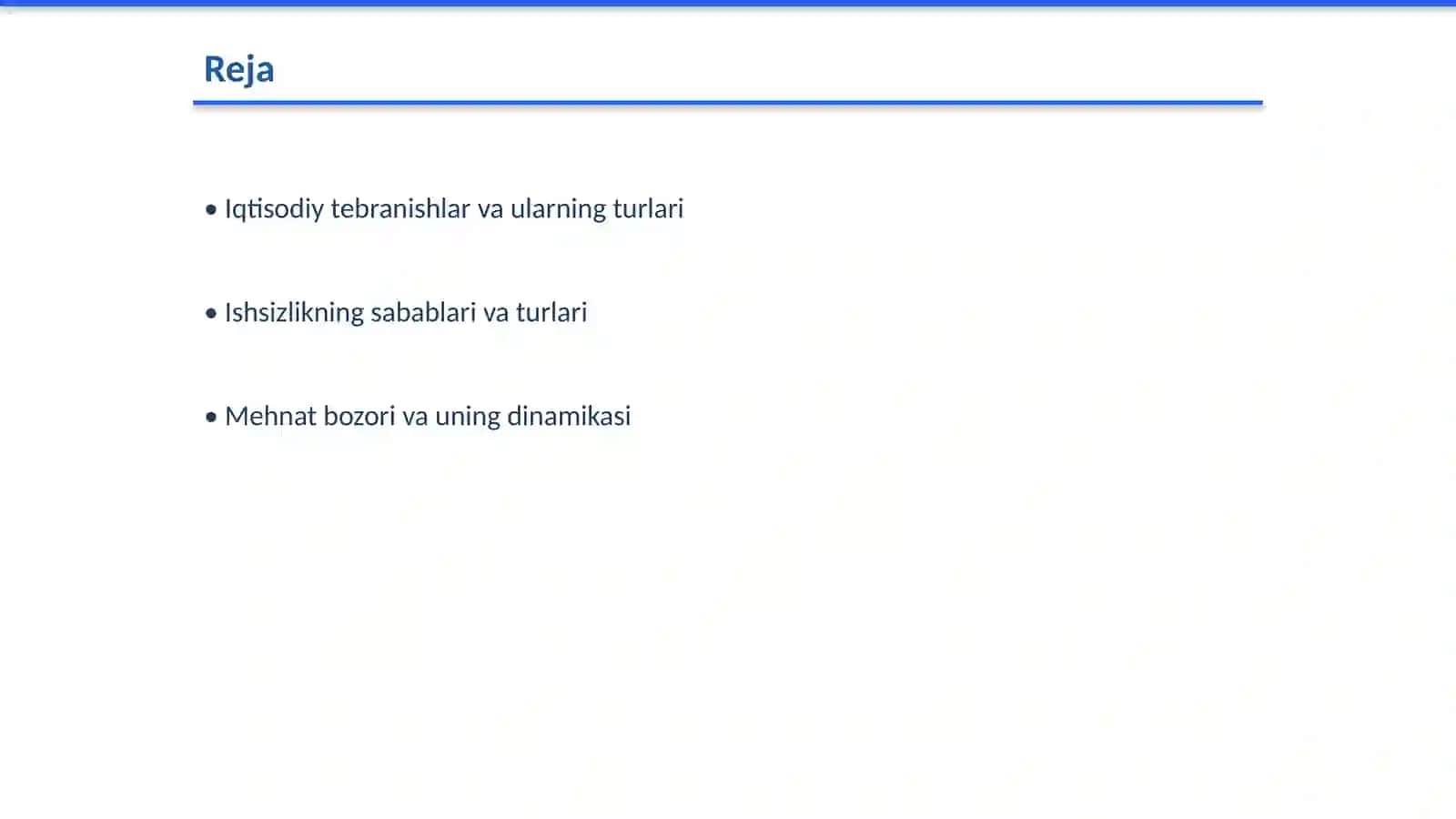Iqtisodiy tebranishlar. Ishsizlik va mehnat bozori 2