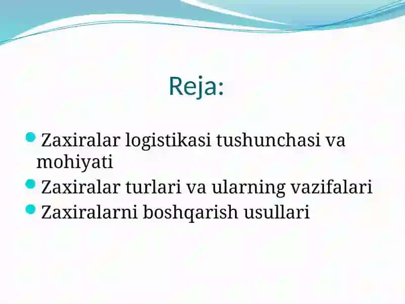 Zaxiralar Logistikasi 2