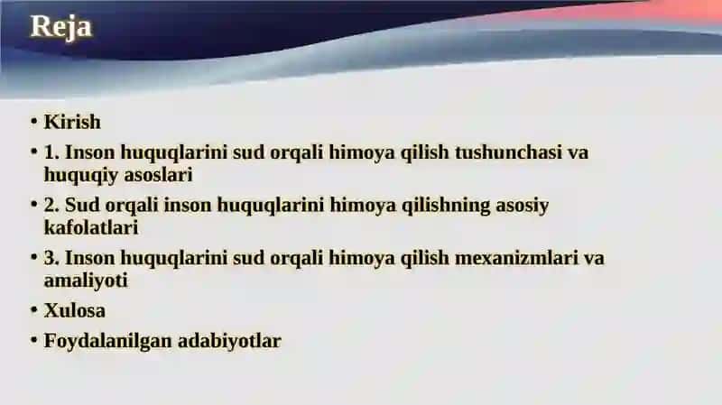 Inson huquqini sud orqalihimoya qilish kafolatlari 2