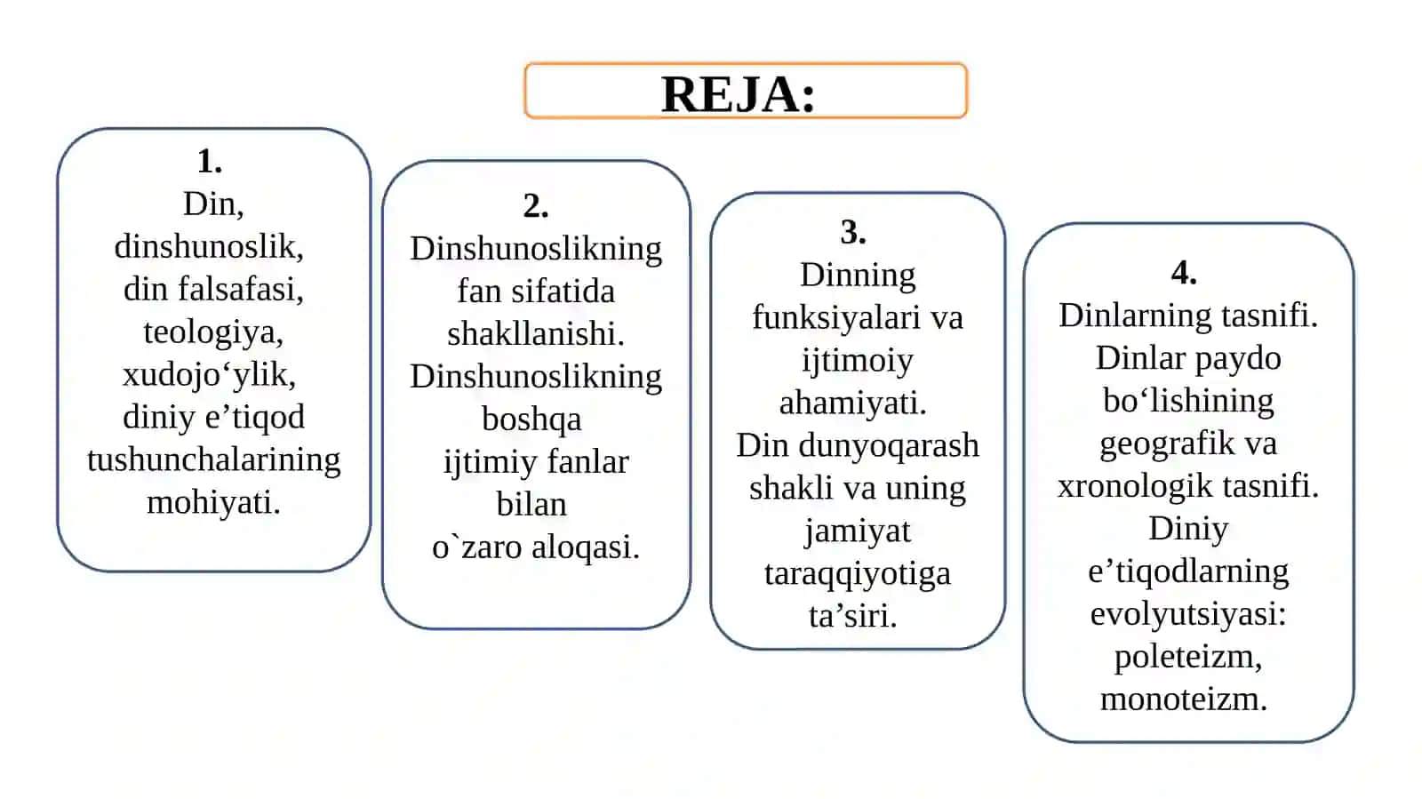 DINSHUNOSLIK FANINING PREDMETI, MAQSADI VA VAZIFALARI 2
