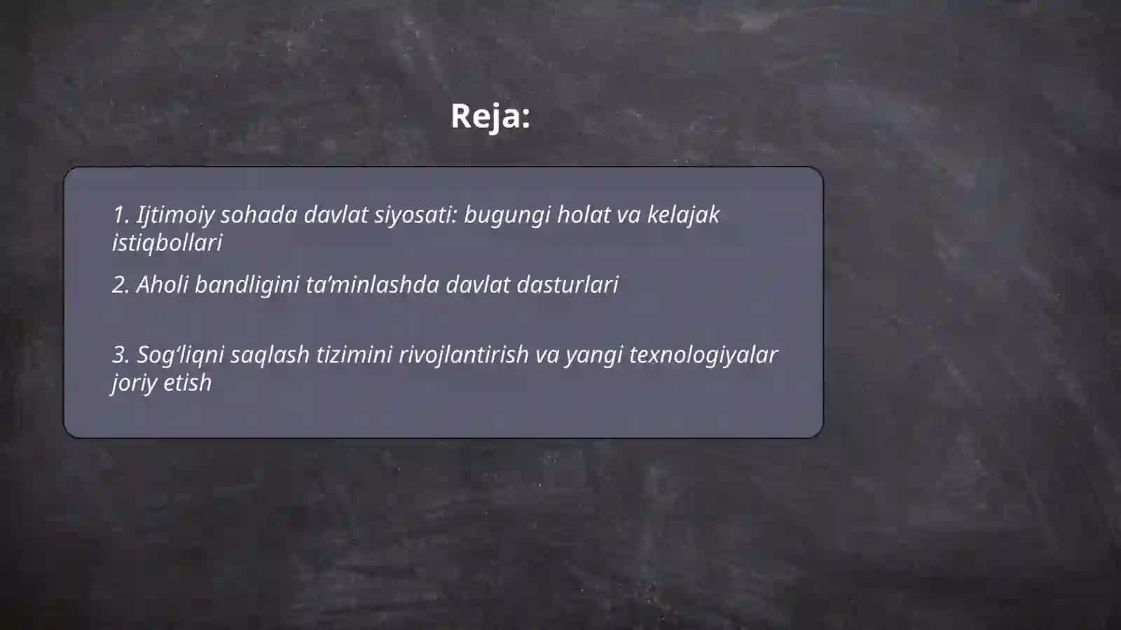 Ijtimoiy sohada davlat siyosatining takomillashib borishi 2