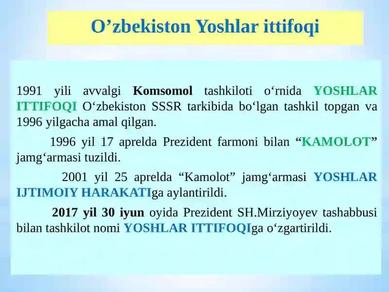 O‘zbekiston Respublikasi data’lim sohasida amalga oshirilgan islohotlar 2
