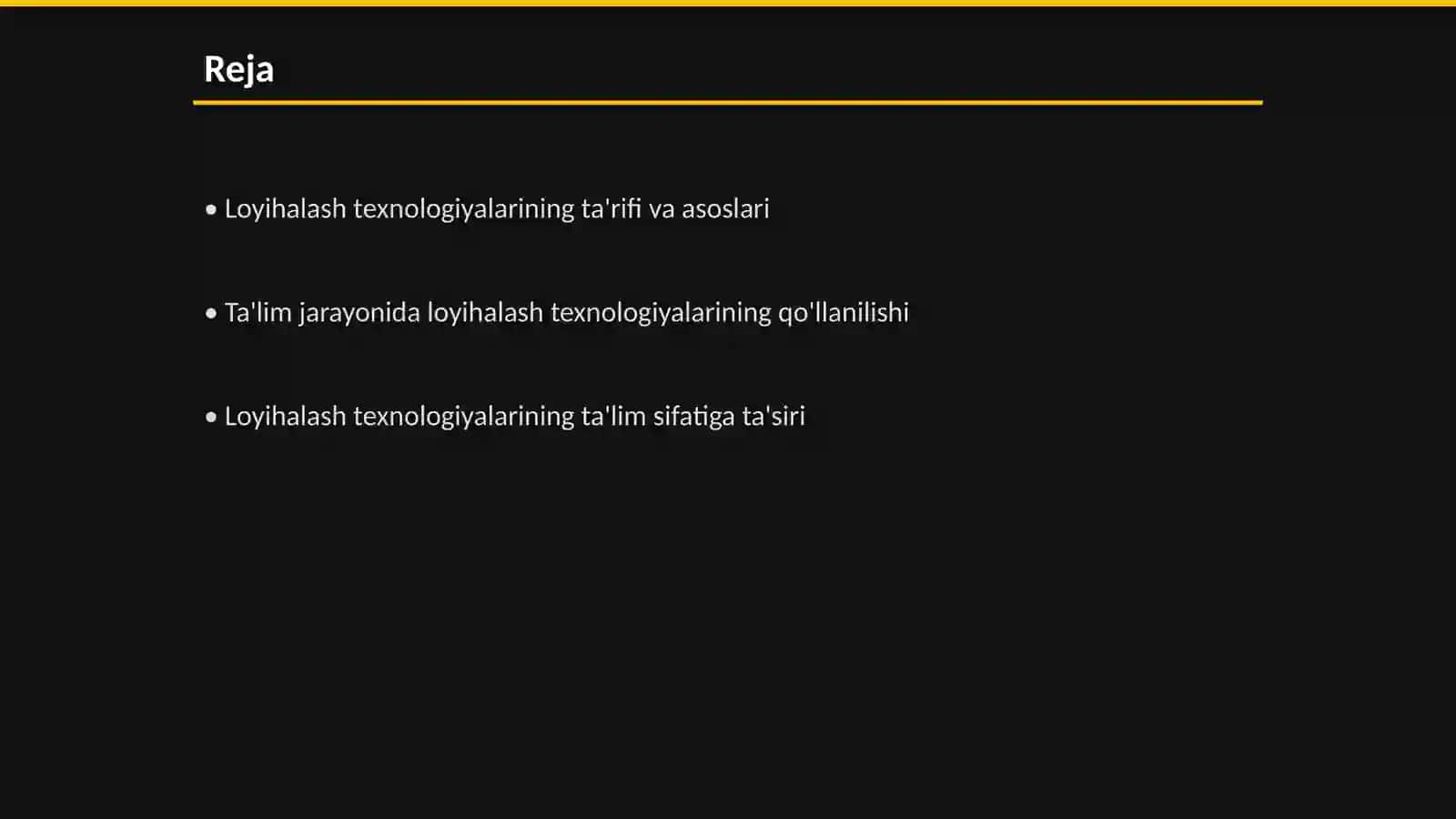 Loyihalash texnologiyalarining ta'limni tashkil etishdagi ahamiyati 2