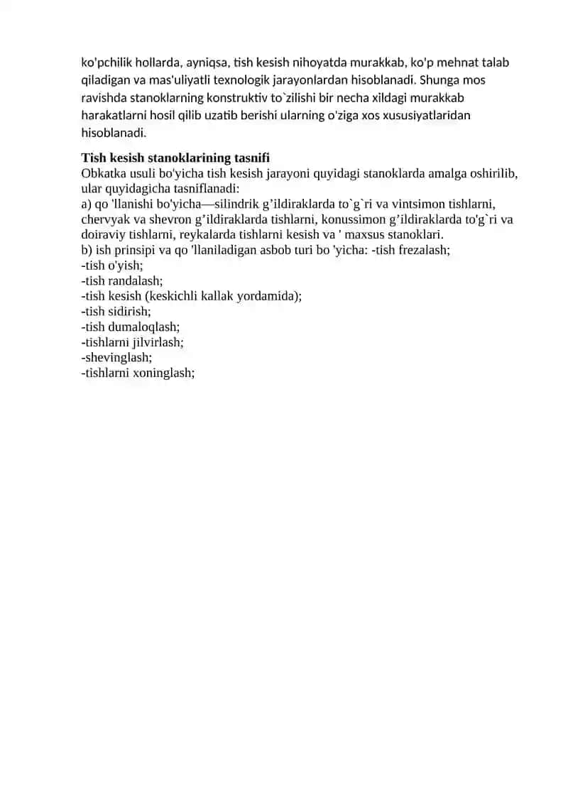 Tish va rezba qirqish stanoklari 2