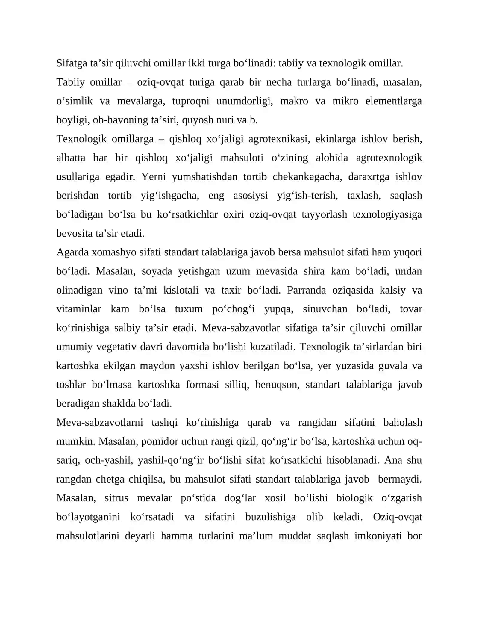 Sifatga ta’sir qiluvchi omillar 2