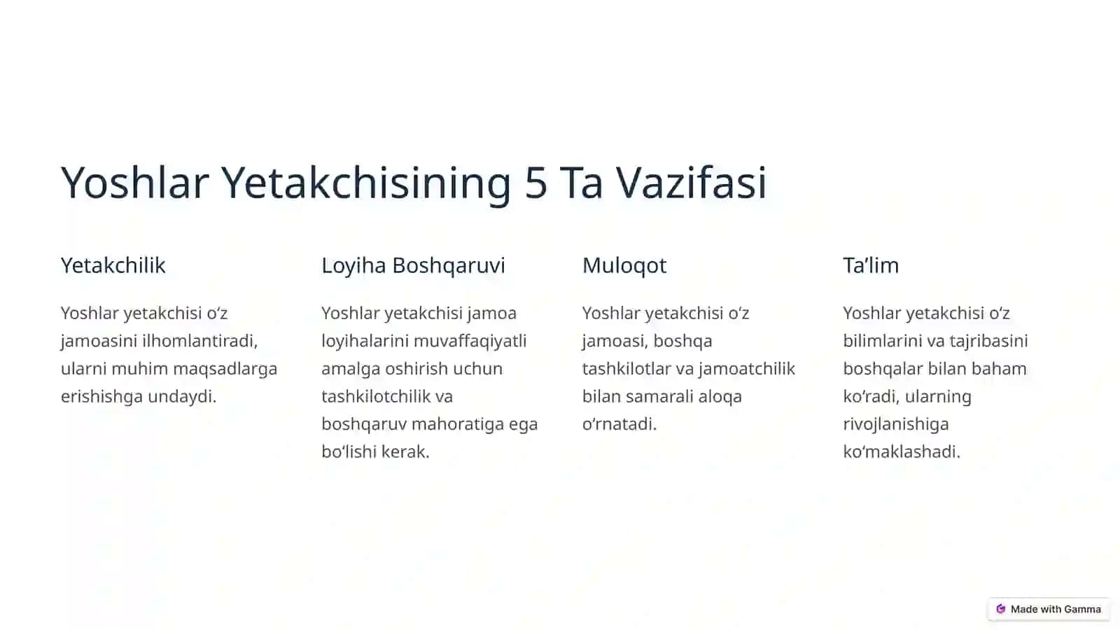 Yoshlar Yetakchisi: Jamiyatga Xizmat Qilishning Yo‘li 2