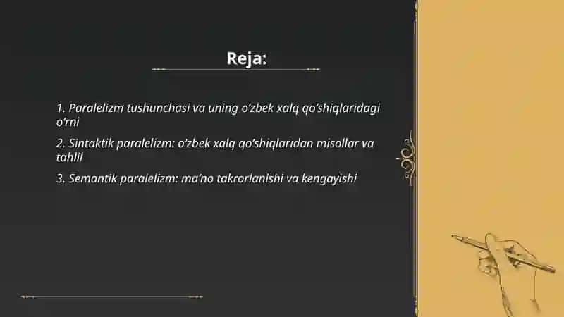 Paralelizm oʻzbek xalq qoʻshiqlarining tarkibiy qismi sifatida 2