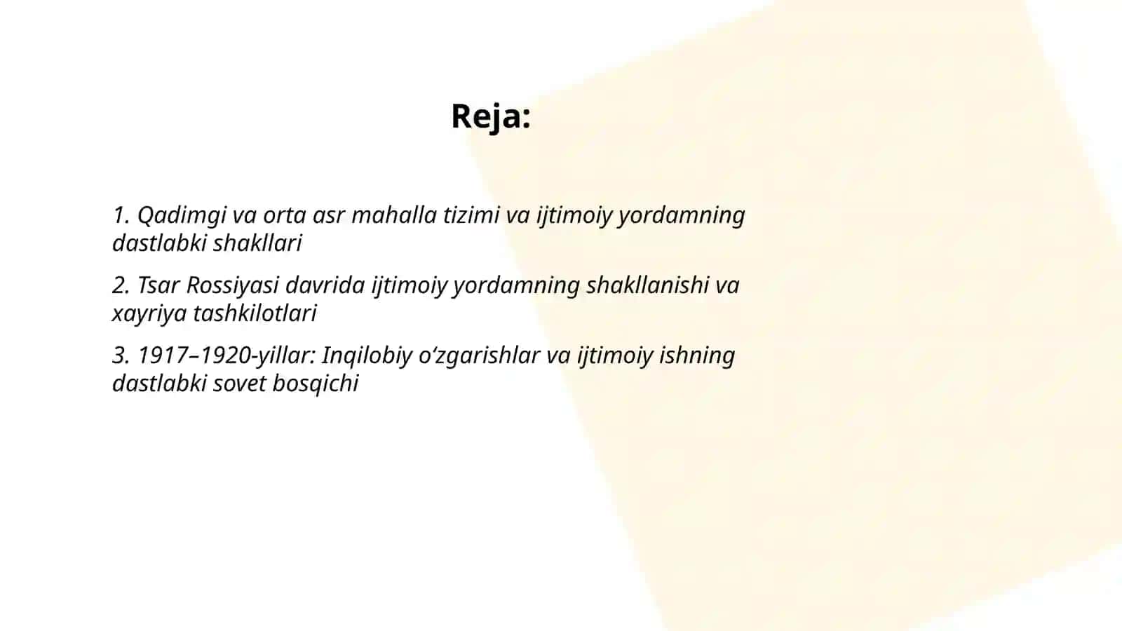 O’zbekistonda ijtimoiy ishning tarixiy rivojlanish bosqichlari 2